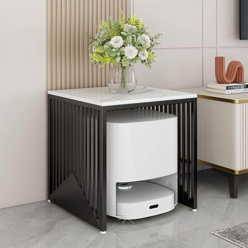 扫地机器人置物架简约现代基站柜轻奢岩板小桌子沙发边几可移动