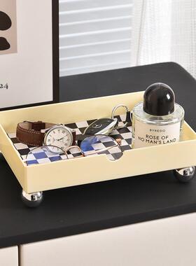 Entryway Vintage Chessboard Storage Tray for Home, Bathroom,
