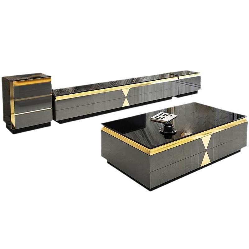 柜全地奢实木新款茶几感简约现代小户型板轻电视柜高级组合岩客厅