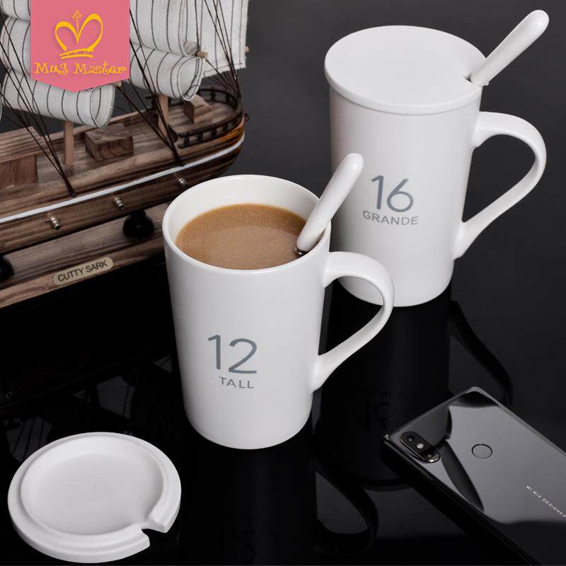 星座马克杯办公室陶瓷杯子带盖勺咖啡杯情侣水杯创意家用茶杯简约