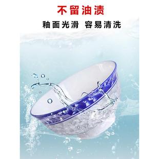 5英寸家用陶瓷碗中式 10个装 高脚防烫米饭碗景德镇釉下彩青花瓷碗