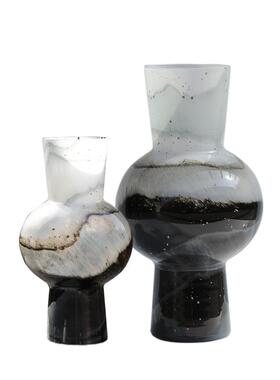 中古风渐变拼色玻璃花瓶摆件客厅餐桌水培复古花瓶简约轻奢装饰品