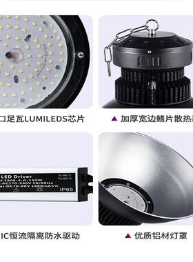 鳍片led工矿灯厂房吊灯工厂车间工业照明150w200W仓库高顶天棚灯