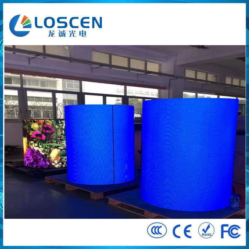 led显示屏弧形屏LED圆柱屏室内P2.5P3P4软模组异形柔性屏可弯曲