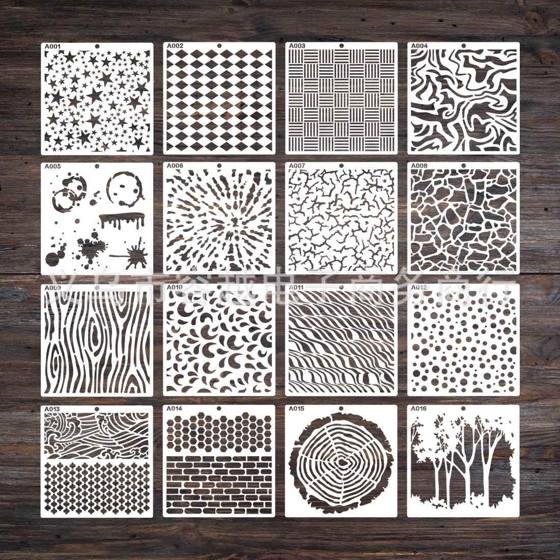 墙体艺术图案模板 跨境亚马逊货源 diy创意喷绘镂空模板