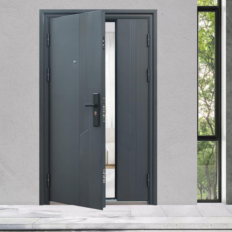 防盗门家用入户门室内农村别墅大门进户门室外开子母门钢质对开门