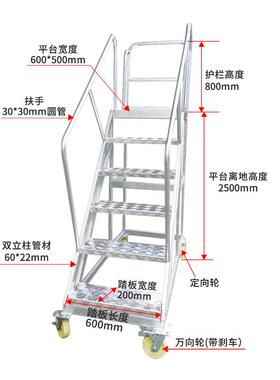 仓库可移动梯平梯超市台上货全登高GML梯可安拆卸式货梯库房子厂