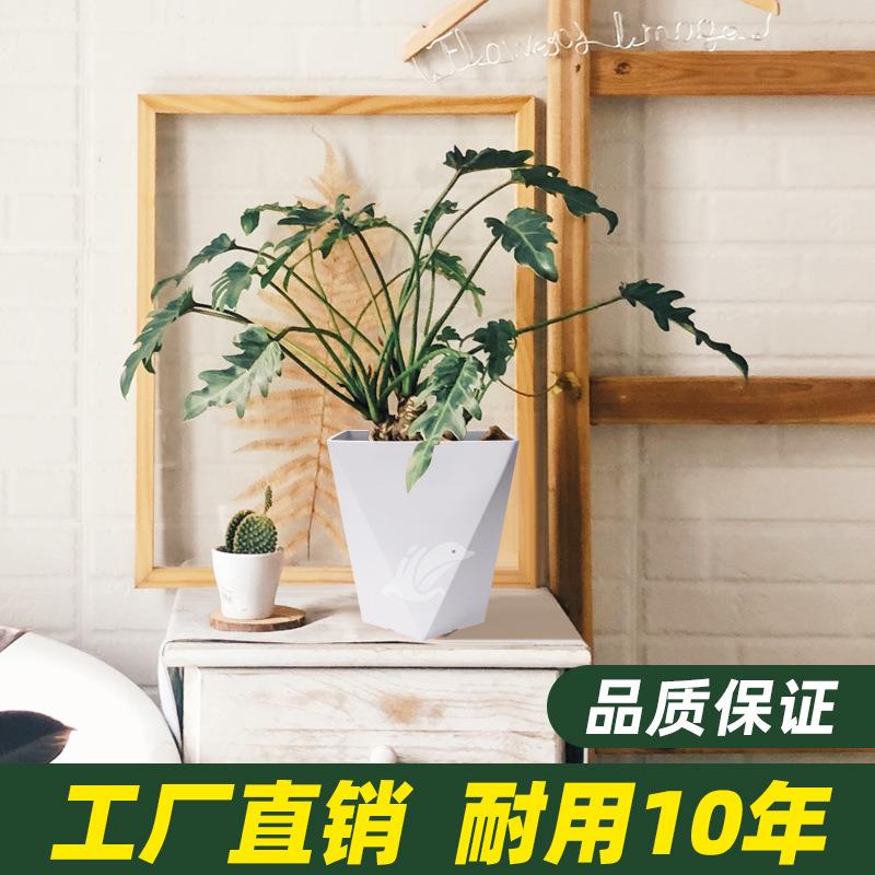 菱形盆花盆大号花盆陶瓷金钱树发财树塑料花盆家用天堂鸟花盆树脂