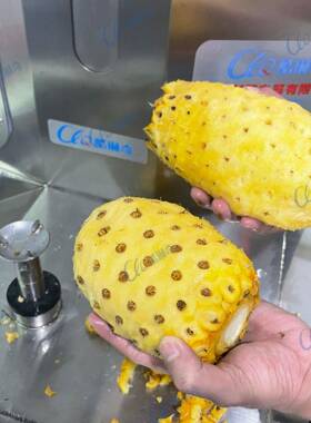 台湾凤梨削皮机器菠萝水果削皮机搭配圆刀全自动气压瓜果去皮机