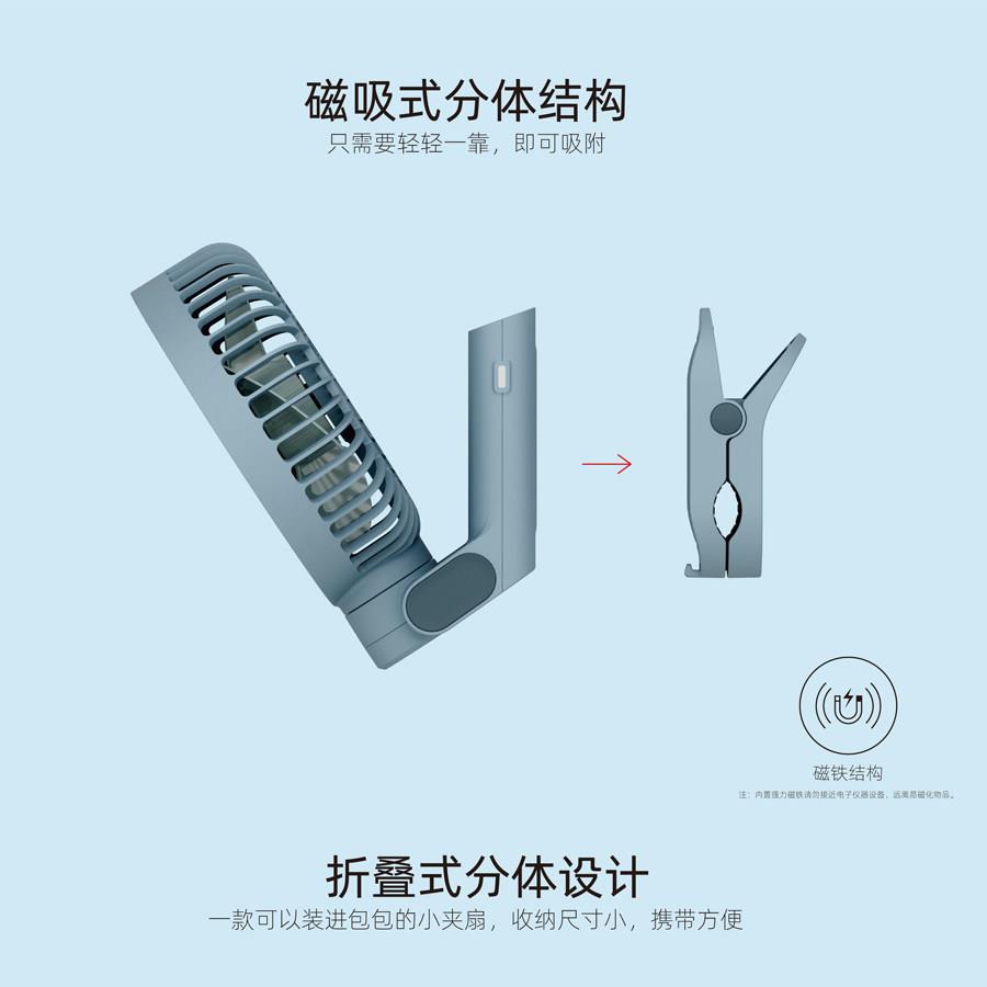 Valas威U拉斯可厨旋转手持电i风/扇 房手推车用壁挂式SB充电夹扇