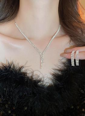 蝴蝶结夸张珍珠项链小众气质项链