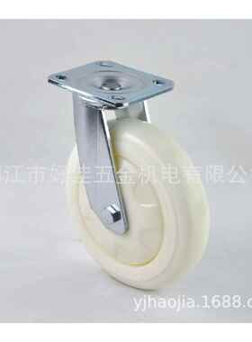 工厂直供8X2静音弧面白色B款防缠丝万向脚轮