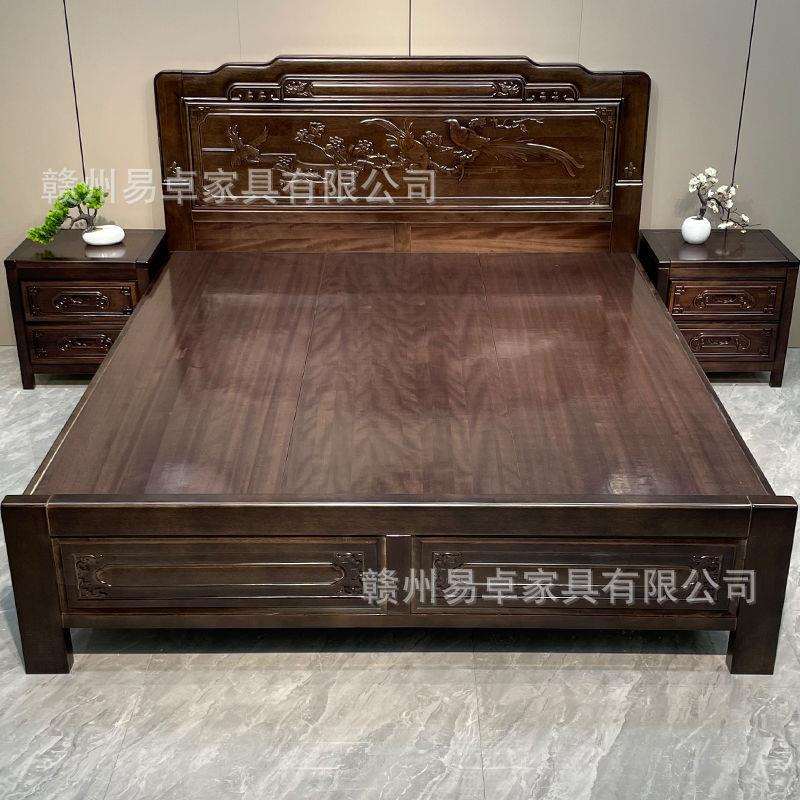 厂家直销紫檀榫卯纯实木床仿古南康家具全实木床中式古典双人大床