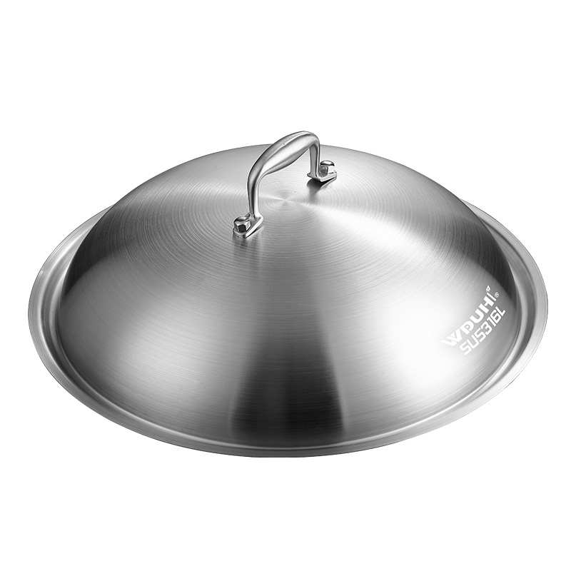 316L不锈钢盖子炒锅专用锅盖家用通用煎锅汤锅蒸锅圆型高拱铁锅盖