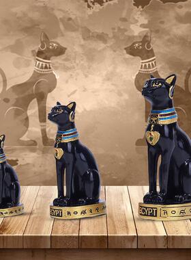 跨境及猫神纪念品家品居装饰摆件树脂工艺品意礼物创埃及猫神客埃