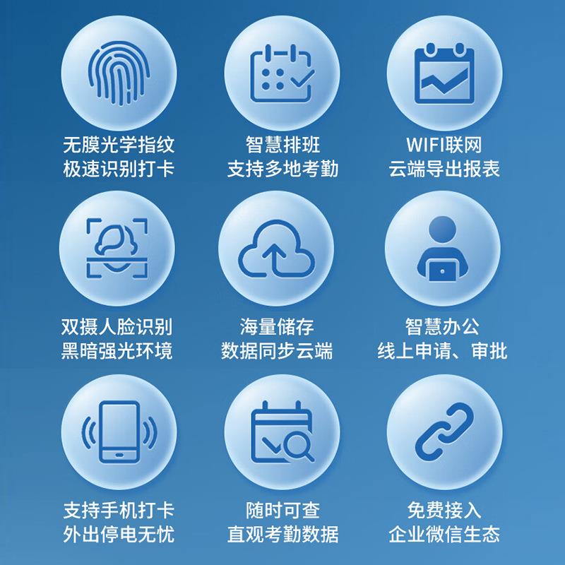 科密FZ科密FZ0707动态人脸指纹签到机面部别考勤一机门禁识机卡打