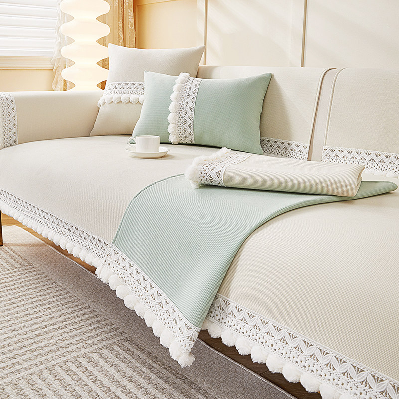轻法式沙发垫子四季通用2023新款流苏坐垫沙发套罩防滑靠背盖布巾,居家布艺,沙发垫,淘宝优惠券,粉丝福利购,淘宝优惠卷