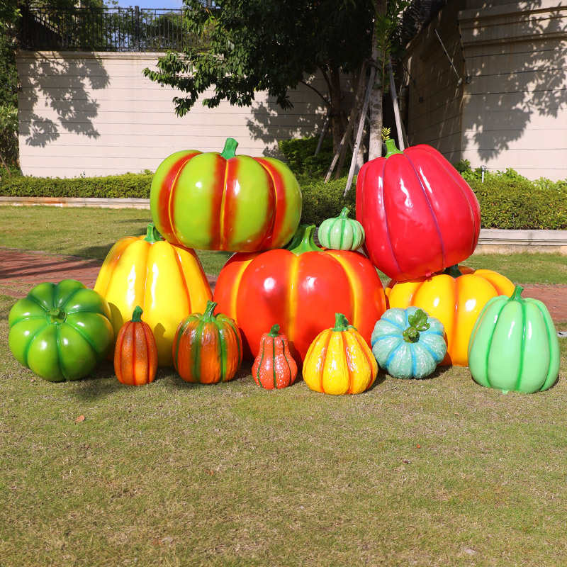 仿真南瓜摆件户外玻璃钢蔬菜雕塑园林景观商场农场装饰美陈小品
