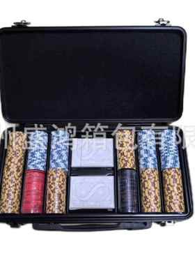 厂家直销30空0码黑色abs塑料筹码箱套装，箱加印HSX图案l，ogo