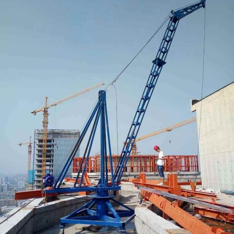 装车卸货用小型简易起重机5-8米加长臂钢结构鸡公吊1吨桅杆吊机