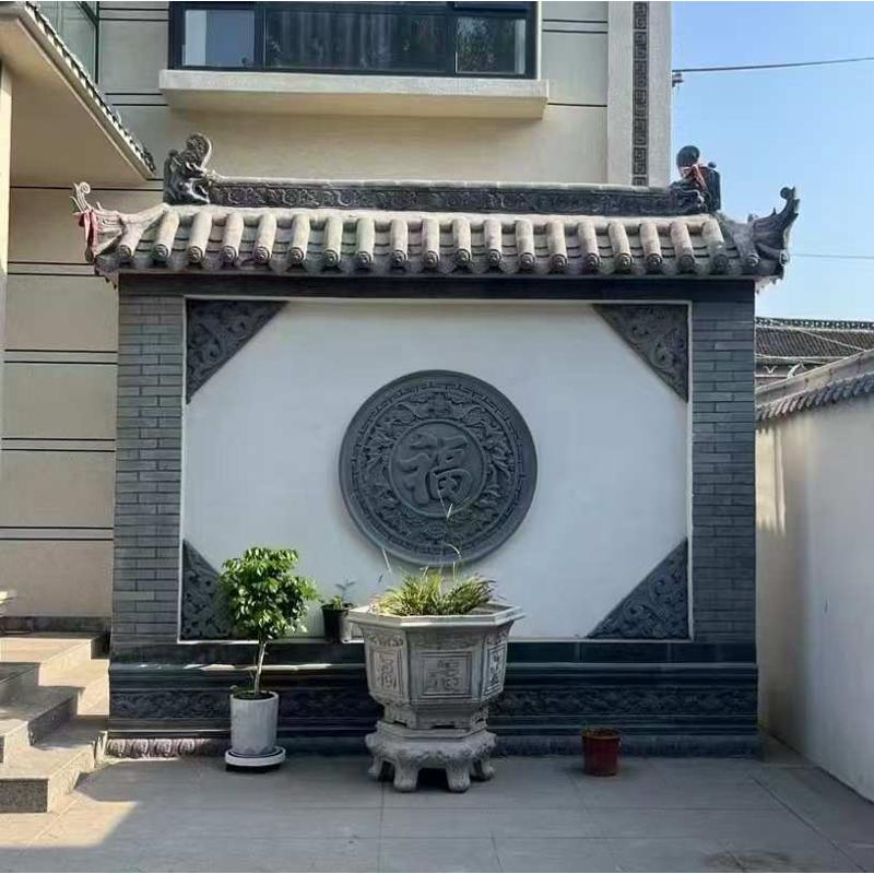 仿古暗八仙系列砖雕古建筑中式影壁照壁围墙背景墙装饰挂件浮雕砖