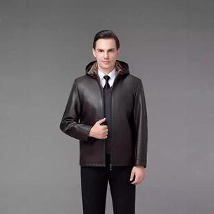 帽草外 BB连季 秋冬皮毛一皮体男士 羊剪羊绒海宁皮衣羔毛中年2066