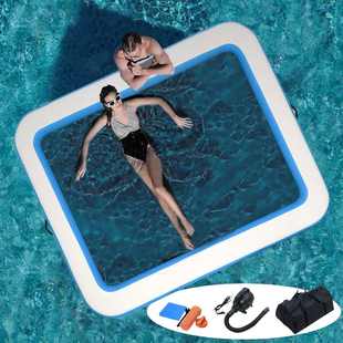 水上运动用品漂浮垫吊床充气浮台水上充气浮床充气浮排