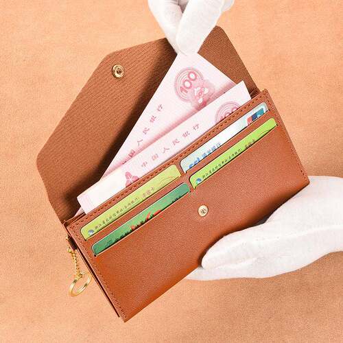 新款女士钱包长款薄款手拿包简约时尚大容量软皮钱夹手机包wallet