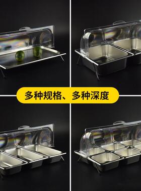 熟Y23317+C食卤菜展示盘盆不钢陈列自助锈餐盒子明试吃水果凉菜透