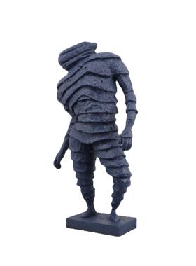 现代简约蓝色扭腰人物家居装饰品客厅茶几书房几何树脂工艺品摆件