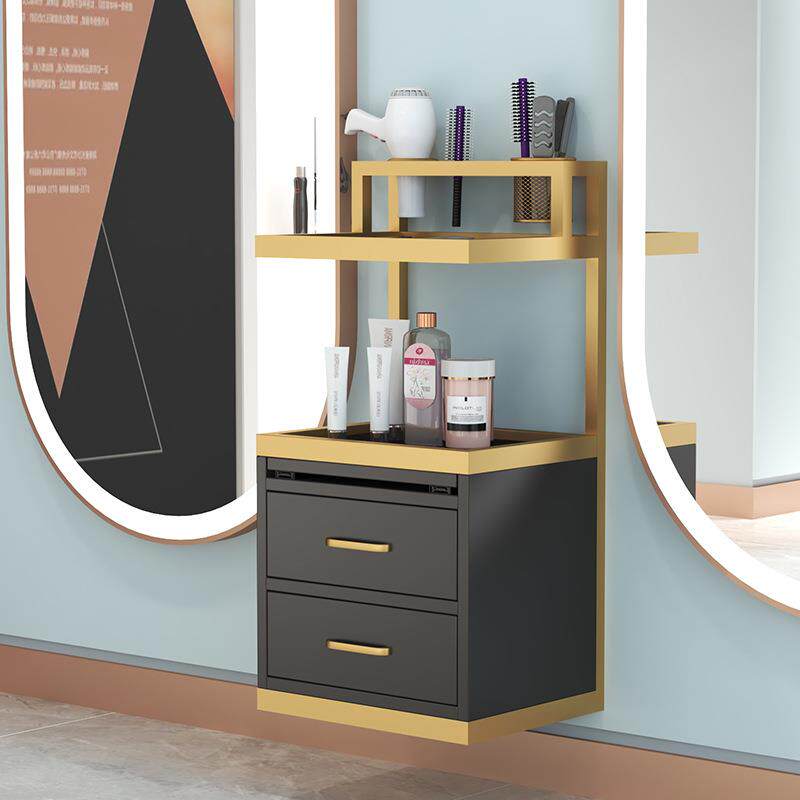 网红壁挂式理发店工具柜发廊专用工具台美发店挂墙置物剪发小柜子