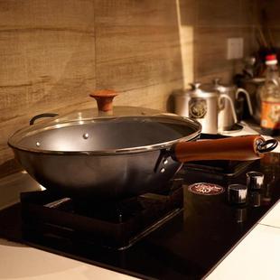 WBZ7【】中式爆炒熟铁家用铁锅锅铲炒勺套装精铁锅组合