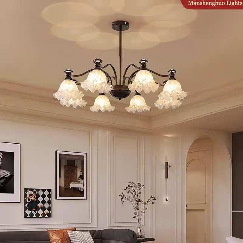 美式复古中古风餐厅大厅主灯法式南洋风卧室高端中山灯具客厅吊灯