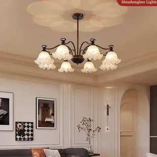 美式 南洋风卧室高端中山灯具客厅吊灯 复古中古风餐厅大厅主灯法式