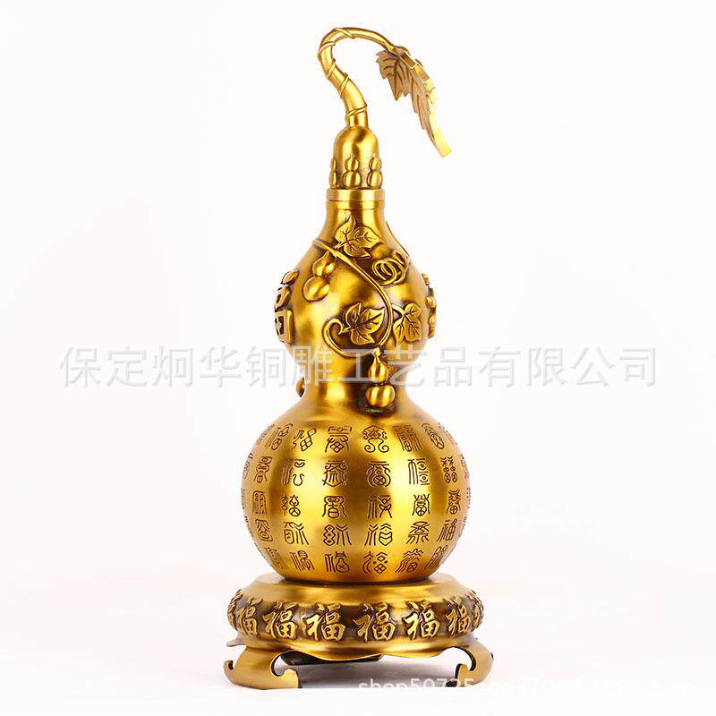 厂家黄铜制作铜葫芦开盖葫芦百福葫芦摆件家居工艺品
