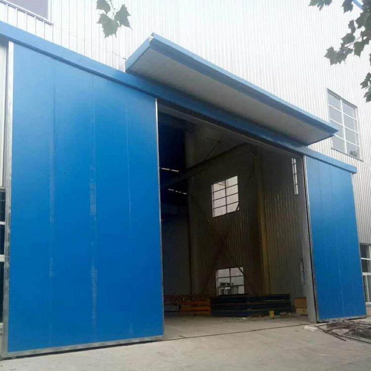 彩板推拉门吊轨平移大门压型复合板平移门车间工业钢大门工业铁门