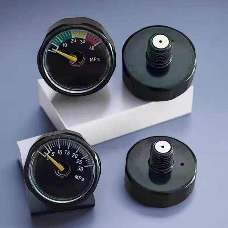 进口黑色压力表空气压力表恒压表电镀30 40Mpa直径25mm高压小表
