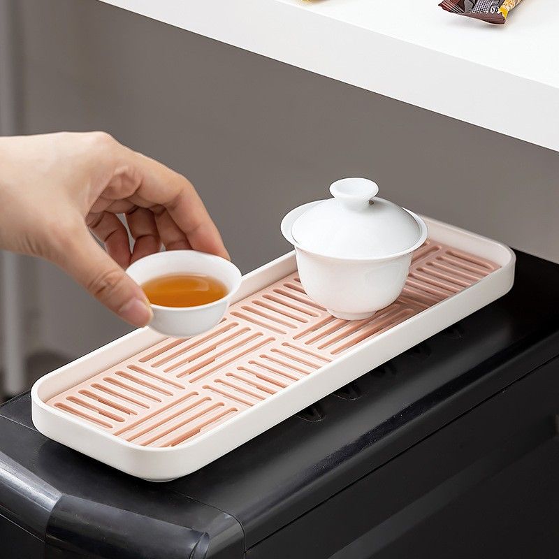 茶盘家用茶几双层托盘客厅长方形水杯沥水盘办公室桌面茶杯置物盘