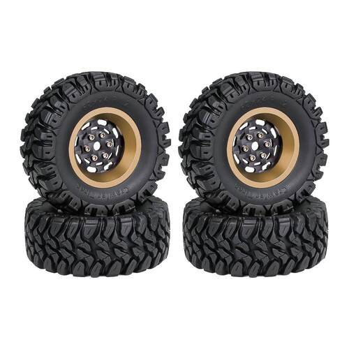TRX4M 1.2英寸轮胎 碳纤维轮毂 攀爬车铝合金轮毂 SCX24 FMS 1/18