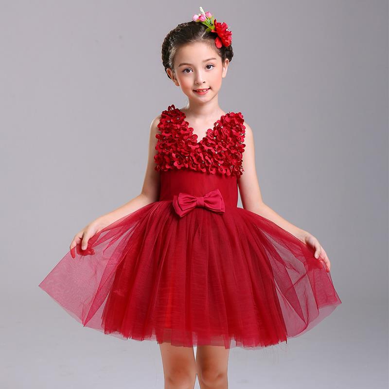 新款元童旦童演出服装女主裙男西装演讲比赛主公持人礼服红色表演