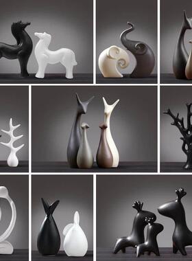 轻奢高档装饰品书架摆件客厅电视柜茶几高端大气上档次酒柜直播间