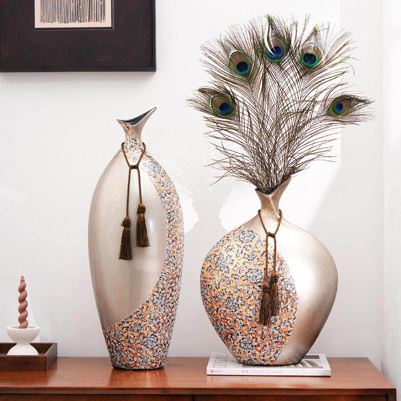 欧式陶瓷花瓶酒柜装饰品客厅电视柜玄关入户门摆件美式贴花摆设