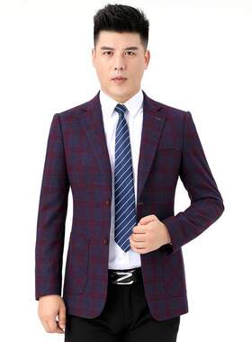 春秋款中青年羊男士休西闲西服外套毛单修身毛呢新西装爸9801-JB