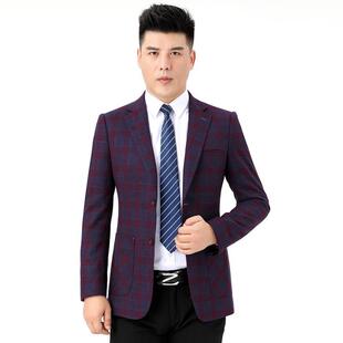 闲西服外套休羊毛单西身新毛呢西装 中青年男士 爸 JB秋款 春修9801