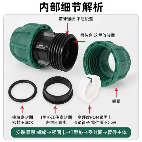 三通弯头球阀直接水管接头配件大全4分活动接头6分25一寸32pe管快