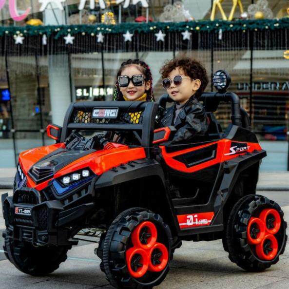 儿童电动四轮汽车越野车小孩带音乐可坐人玩具车双人带遥控童车