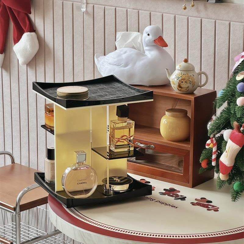 玖楼旋转压克力化妆品收纳盒桌面化妆台护肤品首饰香水玄关置物架