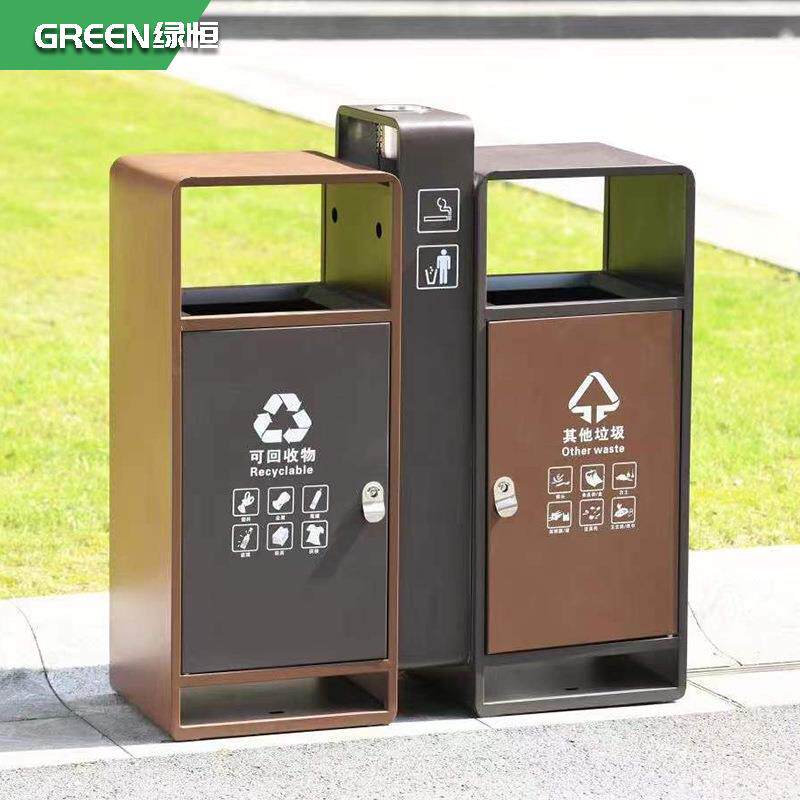 绿恒广州桶户外垃圾桶不锈钢金属垃圾箱室外小区物业环卫垃圾桶