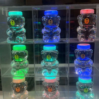 方型摆摊专用斗瓶500毫升透明迷你生态微景观缸发光灯水母海洋馆