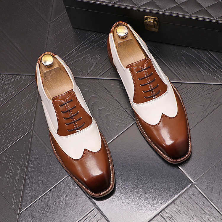 2025年新款男士尖头皮鞋商务正装休闲鞋英伦风内增高男鞋子男婚鞋